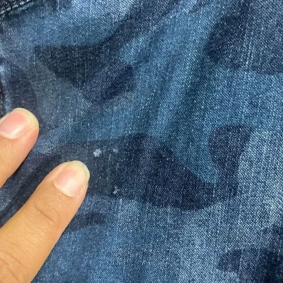 Lucky brand “California fit” camouflage denim pocket button up XXL #701 - Picture 3 of 9